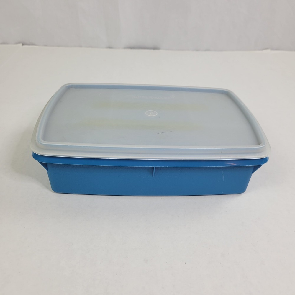 Tupperware Tuppercraft 767-3 Rectangular Container Blue Storage Craft Organizer - Picture 3 of 12